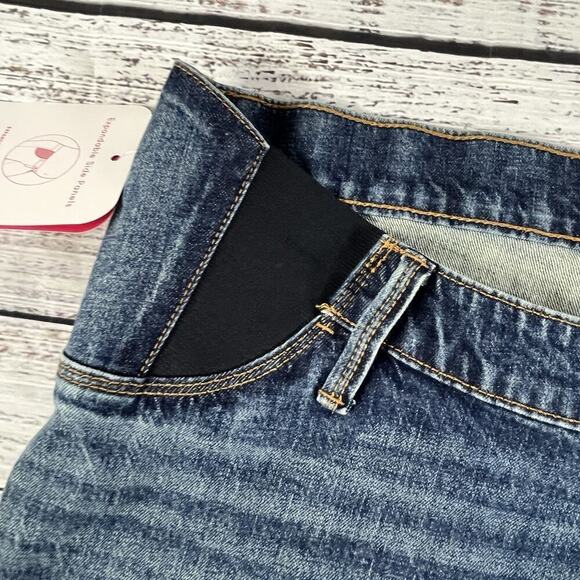 Isabel Maternity Denim Jean Shorts sz 8/29 Expandable Side Panels 4"Inseam - Picture 3 of 8